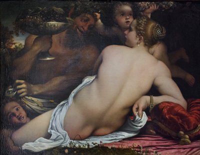 Vénusz, két szatír és Ámor alkotó: Annibale Carracci