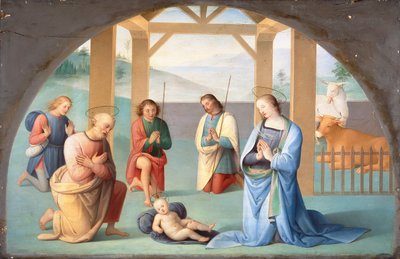 A gyermek Krisztus imádása (Perugino után), 1844-1933 körül (olaj, vászon) alkotó: Annie Louisa Swynnerton