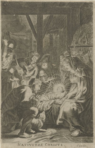A Pásztorok imádata Nativitas Christi (cím a tárgyon) alkotó: Anonymous