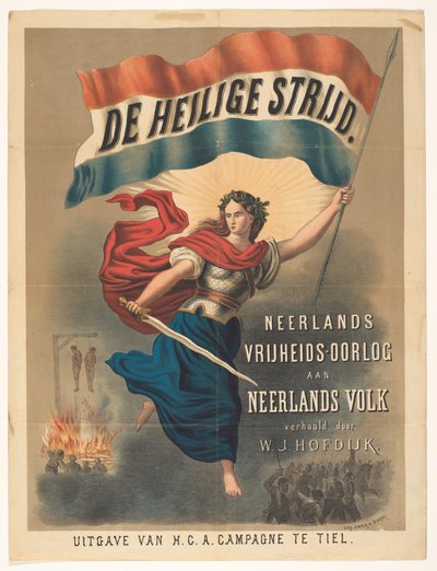 A szent csata plakátja, Willem Jacobszoon Hofdijk alkotó: Anonymous