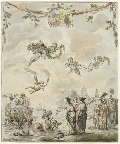 A herceg és a hercegnő amszterdami látogatásának allegóriája, 1768 alkotó: Anonymous