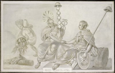 A „Barátsági és Kereskedelmi Szerződés az Egyesült Hollandia Államok Általános és az Amerikai Egyesült Államok között” allegóriája, Hága, 1782. október 7. alkotó: Anonymous