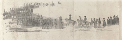 Willem néhai király temetése Delftben 1849. április 4-én (2. oldal) II. Vilmos 1849-es temetési menetének öt összefüggő lapja (sorozat címe) alkotó: Anonymous