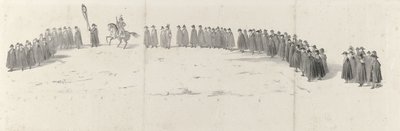 Willem néhai király temetése Delftben 1849. április 4-én (2. oldal) II. Vilmos 1849-es temetési menetének öt összefüggő lapja (sorozat címe) alkotó: Anonymous