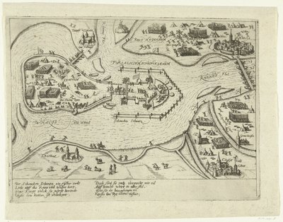 Schenkenschanok ostroma a spanyolok részéről, 1599 Forialicium Schenckianum (cím a tárgyon) alkotó: Anonymous