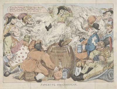 A korzikaiak füstölése, 1813 Funcking a korzikai (cím a tárgyon) alkotó: Anonymous