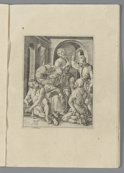 Krisztus megcsúfolása A kis szenvedély (sorozat címe) Passio Christi Ab Alberto Durer Nurenburgensi Effigiata (sorozat címe) alkotó: Anonymous