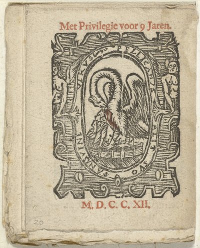 Lap kiadói jelzéssel, 1712 Amelyben Lidt de Maen van / ahol meghalsz / meztelenül távozol, hacsak nem nagyszerű hang; Als Peste / Pleures is / ende sulck quaet / oock niet sonder des Meestersraet (cím a tárgyon) alkotó: Anonymous