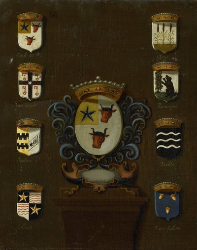 Sara van Os címere, Jan van Reyersbergh felesége nyolc negyedével alkotó: Anonymous