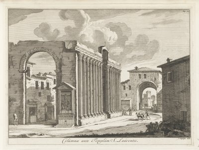 San Lorenzo és Róma oszlopcsarnoka S. Laurentii templomának oszlopai (cím a tárgyon) Olasz festmények folyóiratai (sorozat címe) alkotó: Anonymous