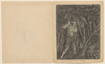 Coolen elkezd kivágni egy erdőt Ngoróban, 1820-1850 körül alkotó: Anonymous