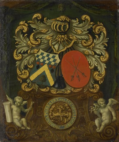 Jacobus Loohoff és Johanna Pierraert szövetségi karja, 1684 alkotó: Anonymous