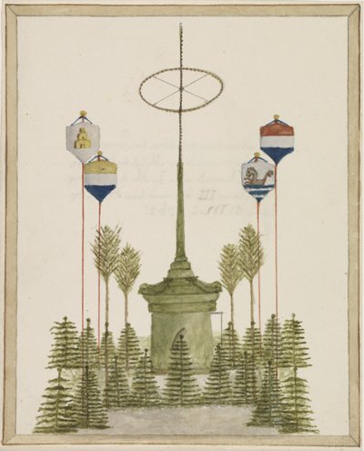 Díszítés a middelburgi Grote Markt Pompa körül, III. Willem király őfelsége a városba érkezésekor, 1862. május 21-én (cím a tárgyon) alkotó: Anonymous