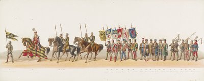 1873-as delfti körmenet (második tábla) A Delfti Diáktestület tagjai által 1873. július 8-án tartott jelmezes körmenet, amely Karel van Egmondnak, Gelre hercegének, Zutphen grófjának Arnhembe 1492-ben történt bevonulását ábrázolja (t sorozat) alkotó: Anonymous