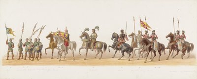 1873-as delfti körmenet (negyedik tábla) A Delfti Diáktestület tagjai által 1873. július 8-án tartott jelmezes körmenet, amely Karel van Egmondnak, Gelre hercegének, Zutphen grófjának Arnhembe 1492-ben történt bevonulását ábrázolja (t sorozat) alkotó: Anonymous