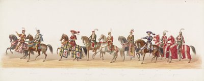 1873-as delfti körmenet (hetedik tányér) A Delfti Diáktestület tagjai által 1873. július 8-án tartott jelmezes körmenet, amely Karel van Egmondnak, Gelre hercegének, Zutphen grófjának Arnhembe 1492-ben való bevonulását ábrázolja (sorozat) alkotó: Anonymous