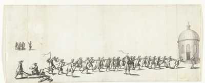 Dominicust talicskán húzzák a rondei evangélikus templomba, 1683-1684 alkotó: Anonymous