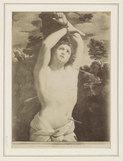 Guido Reni Szent Sebestyén mártíromságát ábrázoló festményének fotóreprodukciója ROMA – Martirio di San Sebastiano, Guido Reni. Campidoglio (cím a tárgyon) alkotó: Anonymous