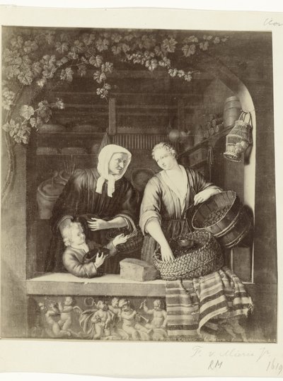 Fényképreprodukció Frans van Mieris II. Az élelmiszerbolt című képéről Musee d