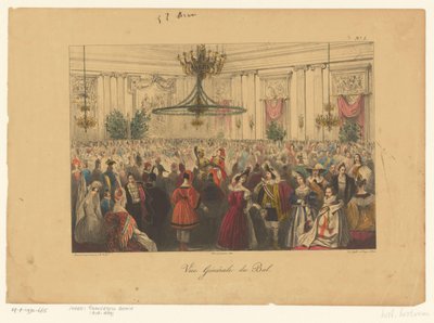 Majdnem jelmezes, 1834 Vue Générale du Bal (cím a tárgyon) alkotó: Anonymous