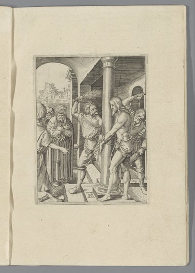 Krisztus csapása A kis szenvedély (sorozat címe) Passio Christi Ab Alberto Durer Nurenburgensi Effigiata (sorozat címe) alkotó: Anonymous