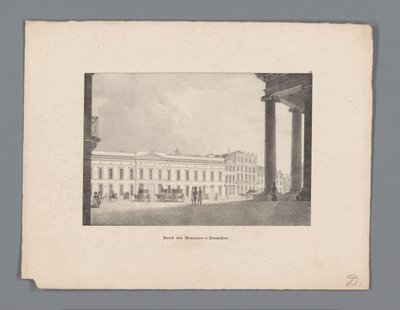 Brüsszeli kilátás Hotel des Monnaies à Bruxelles (cím a tárgyon) alkotó: Anonymous