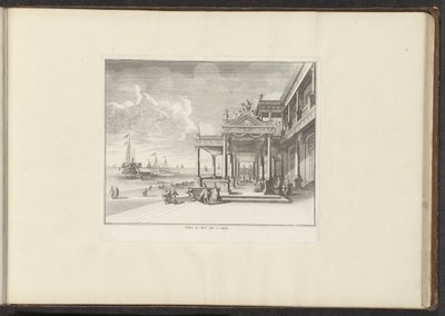 Kilátás a Palazzo Montalto-ra a nápolyi tengerparton Palais de Mont Alto Nápolyban (cím a tárgyon) Paloták és műemlékek Velencében, Livornóban, Nápolyban és Rómában (sorozat címe) alkotó: Anonymous