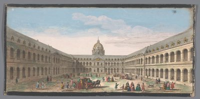 Kilátás a párizsi Hôtel des Invalides udvarára Vüe ​​de la grande cour de l