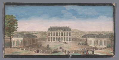 Kilátás a Chateau de Belle-Vue elejére Meudonban Vüe ​​​​du Chateau de Belle-Vüe côté de la cour díj (cím a tárgyon) alkotó: Anonymous
