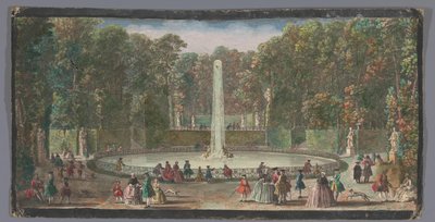 Kilátás a Bassin des Muses-ra a Château de Marly kertjében Le Bassin des Muses dans le Jardin de Marli (cím a tárgyon) alkotó: Anonymous