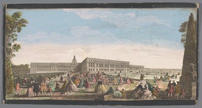 Kilátás a Versailles-i palotára a kertből nézve Vue du Chateau de Versailles (cím a tárgyon) alkotó: Anonymous