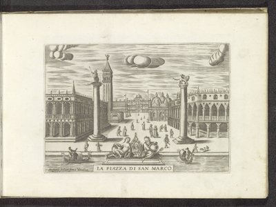 Kilátás a velencei Piazzettára La Piazza di San Marco (cím a tárgyon) alkotó: Anonymous