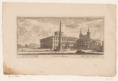 Kilátás a térre a Lateráni Szent János hátsó részében, Rómában S. Giovani in Laterano / Ecclesia St. Ioannis Lateranensis nua er ice (...) / L