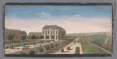Kilátás a Meudon-i Chateau de Belle-Vue narancsfás teraszára Autre vüe du Chateau de Belle-Vüe (...) (cím a tárgyon) alkotó: Anonymous
