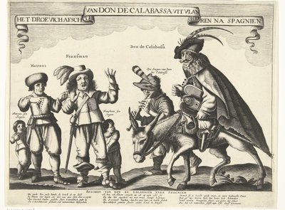 Don de Calabassa szomorú búcsúja Flandriából és visszatérés Spanyolországba, 1646 Don de Calabassa Droevich-búcsúja Flandriából Spagnien után (cím a tárgyon) alkotó: Anonymous