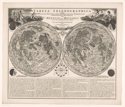 Kaart van de maan Szelenográfiai térkép, amelyen a holdfoltok pontos leírása (...) (cím a tárgyon) alkotó: Anonymous