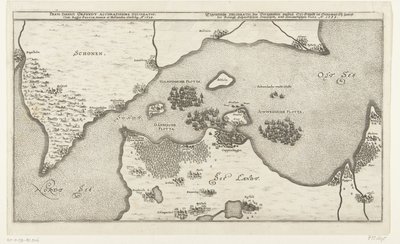 Kaart van de zeeslag tussen de Zweedse en Deense vloten in de Belt, 1644 A dán Orsundti-szoros legpontosabb térképe Svéd, Dánia és Hollandia királyával classibg. Ao. 1644 (cím a tárgyon) Eigentliche Delineatio des Berumpten passzol. Or. Sündt in De alkotó: Anonymous