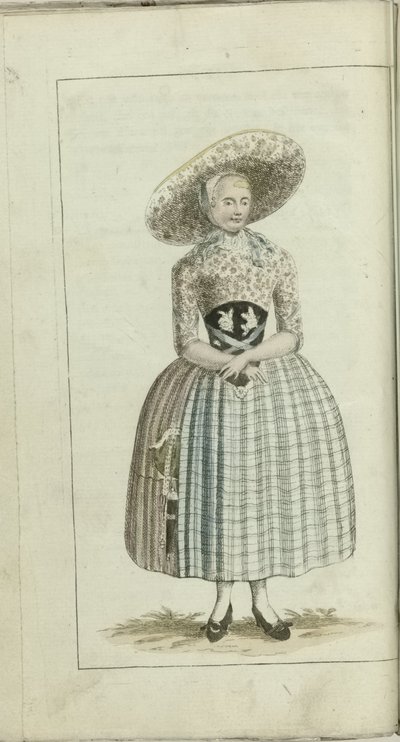 Divat és Ízlés kabinet 1791, pl. II: A zuidbevelandi gazdalány alkotó: Anonymous