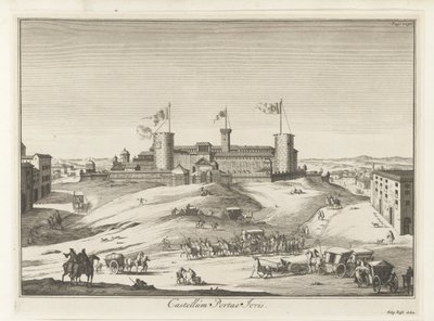 Kastély Olaszországban Castellum Portae Jovis (cím a tárgyon) Olasz festmények folyóiratai (sorozat címe) alkotó: Anonymous