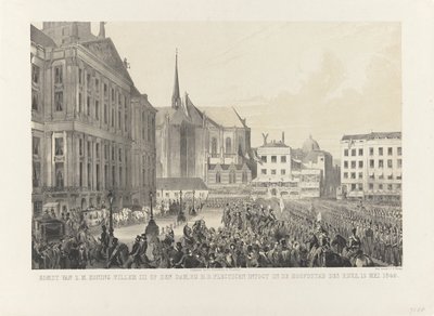 H. M. Willem király érkezése a gáton, H.D. ünnepélyesen belép a birodalom fővárosába, 1849. május 12-én (cím a tárgyon) alkotó: Anonymous