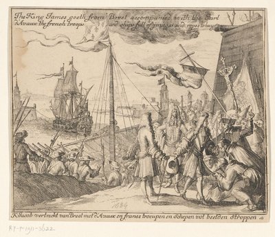 II. Jakab király francia csapatokkal indul Brestből Írországba, 1689-ben Jakab király elmegy Brestből Earl d