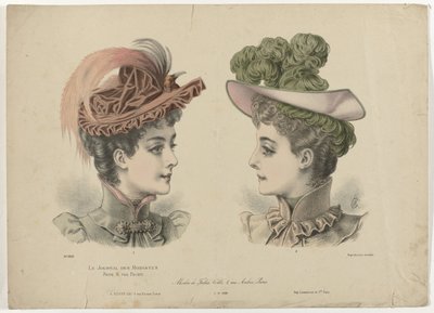 Le Journal des Modistes, 1892.11.1., No. 1916: Modes de Julia Coll (...) alkotó: Anonymous