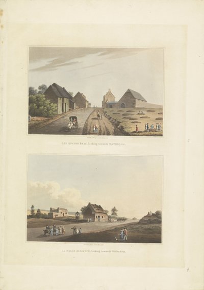 Quatre-Bras a La Belle Alliance-ban Les Quatre Bras, Waterloo / La Belle Alliance felé néz, Genappe felé néz (cím a tárgyon) alkotó: Anonymous