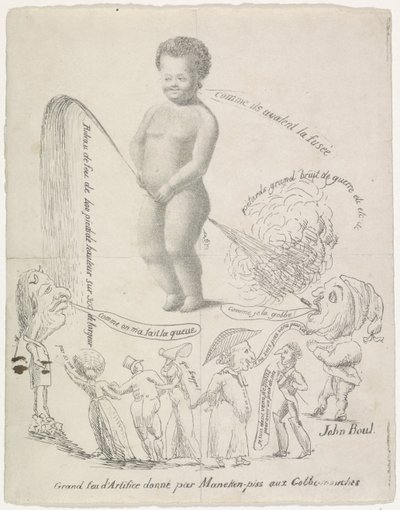 A Manneken Pis tűzijátékot biztosít, 1820 Grand feu d