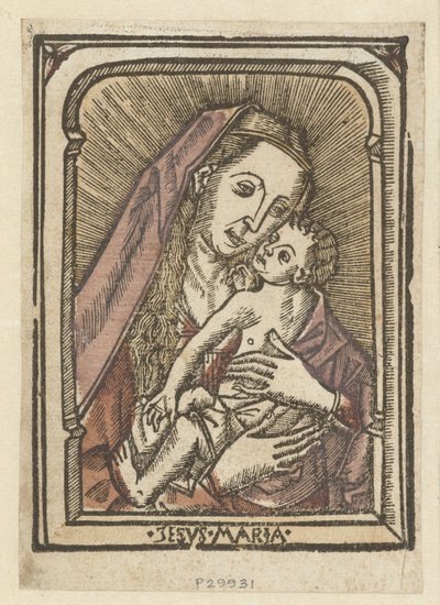 Maria kedvesen találkozott Jézus Mária (cím a tárgyon) alkotó: Anonymous