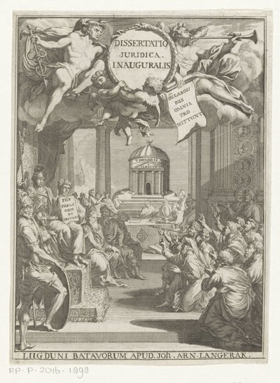 Minerva és Kneeling Scholars Dissertatio juridica inauguralis (cím a tárgyon) alkotó: Anonymous