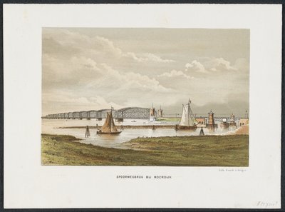 Moerdijk híd, 1871 Vasúti híd Moerdijknél (cím az objektumon) A fő vasúti hidak Hollandiában (sorozat címe) alkotó: Anonymous