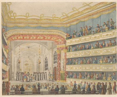 A Gijsbrecht van Aemstel előadása az amszterdami színházban, kb. 1810-1813 Vue de l