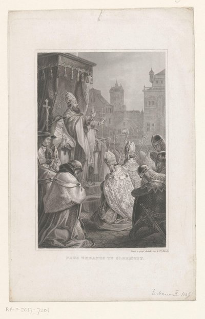 Paus Urbanus II te Clermont-Ferrand, 1095 Paus Urbanus te Clermont (cím a tárgyon) alkotó: Anonymous