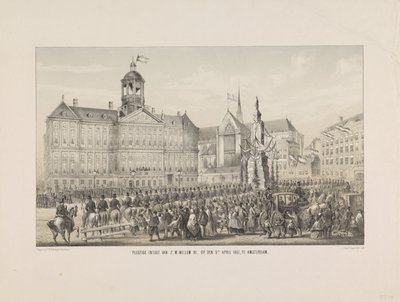 H. M. Willem III ünnepélyes belépése 1861. április 9-én Amszterdamban (cím a tárgyon) alkotó: Anonymous